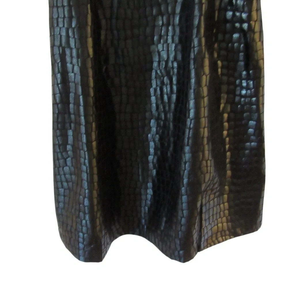 Vivienne Hu New York Black Snakeskin Python Dress 10 Sleeveless Cocktail Witchy